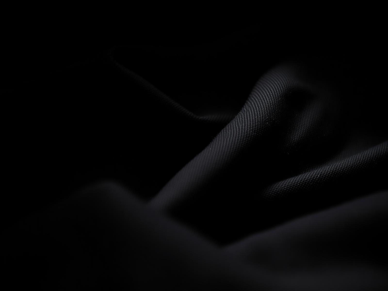 Close-up of black heavyweight cotton fabric